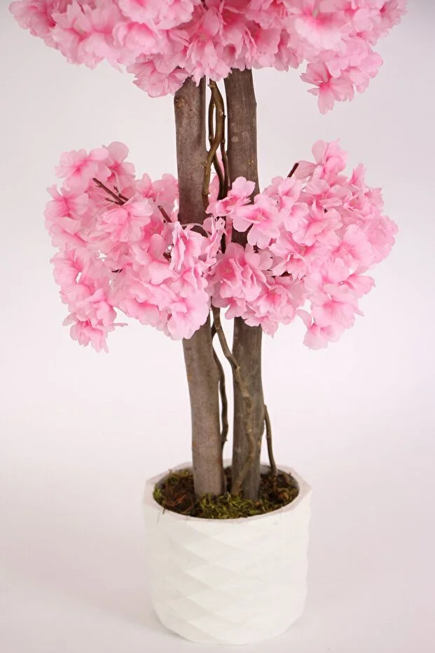 Saksıda Yapay Bahar Dalı Ağacı 105 Cm Pembe